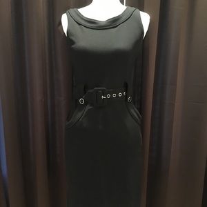 Black belted dress